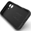 The inside of a black smartphone case is shown, highlighting its protective features. Produktbild-Vorschau