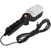 A black workshop lamp with a transparent LED light head and a coiled power cord. Náhled obrázku produktu