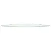 A white glass corner shelf with chrome brackets, shown from the side against a white background. Voir les images du produit