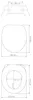 Diagrams showing the dimensions of a toilet seat. Podgląd zdjęcia produktu