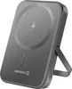 A dark gray wireless charger with a kickstand is shown against a light gray background. Podgląd zdjęcia produktu