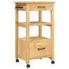vidaXL Küchenwagen MONZA 48x40x88,5 cm Massivholz Kiefer Produktbild-Vorschau 1