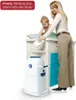 A mother changing her baby on a changing table, with a diaper pail next to it. Produktbild-Vorschau