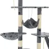 vidaXL Cat Scratching Post Sisal 230-250 cm Paw Print Grey Náhľad obrázku produktu 5