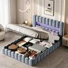 INONEFT Bekledingsbed 180x200 cm met USB-poort en Productafbeelding-voorbeeld 1