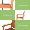 A collage of images showing details of a wooden garden bench. Podgląd zdjęcia produktu