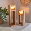 2x Windlichtsäule Wood Holz & Glas 30+40cm Produktbild-Vorschau 2