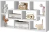 A white wall shelf with various decorative items and books. Produktbild-Vorschau