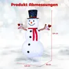 COSTWAY 184 cm LED-sneeuwpop, kerstfiguur met zwarte hoed Productafbeelding-voorbeeld 3