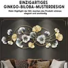 Wandskulpturen, Wanddekoration aus Metall, 3D Gingko Produktbild-Vorschau 9