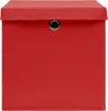 vidaXL Úložné boxy s víkem 4 ks 28x28x28 cm Červený Náhled obrázku produktu 3