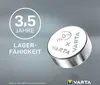 A Varta battery is shown next to text highlighting its shelf life and mercury-free composition. Anteprima dell’immagine prodotto