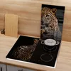 DEQORI Herdabdeckplatte Glas 2-tlg 'Liegender Leopard' Herd Produktbild-Vorschau 3