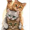 Mosaico diamantato, "Tre gatti che si accoccolano", ricamo Anteprima dell’immagine prodotto 1
