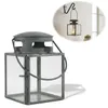 LS-LebenStil Vintage Laterne Windlicht 11cm Metall Grau Produktbild-Vorschau 1