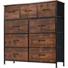 A dresser with multiple fabric drawers against a white background. Voir les images du produit