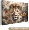 MuchoWow® - Leinwandbilder - Löwe - Wildtiere - Pflanzen - Produktbild-Vorschau 1