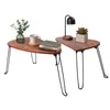 Satztisch 2er Set,Kleiner Oval Couchtisch Stapelbar Produktbild-Vorschau 2