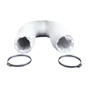 A white flexible dryer vent hose with two metal hose clamps on a white background. Anteprima dell’immagine prodotto