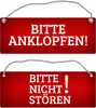 Rotes Bitte nicht stören - Bitte anklopfen Wendeschild mit Produktbild-Vorschau 1