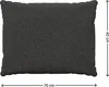 A dark gray cushion with dimensions indicated. Produktbild-Vorschau