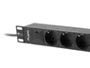 Lanberg Listwa zasilająca PDU 10" 1U 3x Schuko 2m czarna Podgląd zdjęcia produktu 5