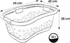 A line drawing of a laundry basket with dimensions and capacity indicated. Produktbild-Vorschau