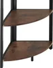 A close-up view of two shelves of a corner shelving unit. Náhled obrázku produktu