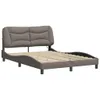 Bettgestell mit LED ohne Matratze "Hvar" Taupe 140x190 cm Produktbild-Vorschau 3
