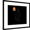 MuchoWow® Gerahmtes Poster Frau - Strichzeichnung - Gold Produktbild-Vorschau 1
