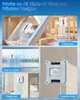 Collage of images showing a window cleaning robot on different surfaces and window types. Voir les images du produit