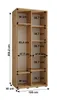 A diagram of a wardrobe with dimensions indicated. Produktbild-Vorschau