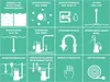 A grid of icons and text describing the features of a pump. Produktbild-Vorschau