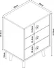 A diagram of a chest of drawers with dimensions indicated. Anteprima dell’immagine prodotto