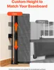 A comparison image showing a baby gate's adjustable height feature against a wall and another gate. Voir les images du produit