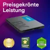 A Crucial BX500 SSD is shown with marketing text and awards. Produktbild-Vorschau