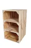 Schuhregal Holz 3 Fächer - Holzkiste als Schuhbank Produktbild-Vorschau 1