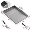 Edelstahl Grillplatte mit Grillspachtel Plancha Set für Produktbild-Vorschau 2