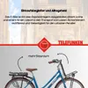 A blue e-bike with a front and rear rack, highlighting storage space. Produktbild-Vorschau