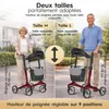 Déambulateur pliable et léger ELONEO en carbone avec siège, Voir les images du produit 6