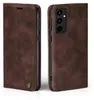 Two views of a brown leather flip phone case for a Samsung Galaxy A33 5G. Produktbild-Vorschau