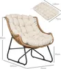 Gartensessel PE-Rattan Stahl, Outdoor Lounge Sessel mit Produktbild-Vorschau 5