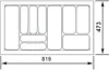 ORGA-BOX I Besteckeinsatz grau 817 x 474 mm für 90 cm Produktbild-Vorschau 2
