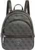 A studio shot of a gray Guess backpack with a repeating logo pattern. Produktbild-Vorschau