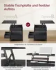 Two options for assembling a lift-top coffee table, with close-ups of its features. Produktbild-Vorschau