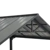 A close-up view of the roof structure of a gray metal carport or pavilion. Produktbild-Vorschau