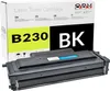 A black laser toner cartridge is shown in front of its packaging box. Produktbild-Vorschau