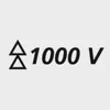 A symbol and text indicating a voltage rating. Produktbild-Vorschau