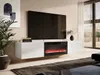 A modern living room with a wall-mounted TV stand featuring an electric fireplace. Náhľad obrázku produktu