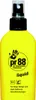 A yellow spray bottle of hand protection liquid with black text and a black handprint logo. Produktbild-Vorschau